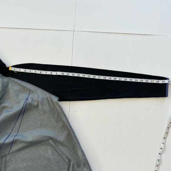 Nike Dri-Fit Moisture Wicking Gray Purple Swoosh Logo Hooded Sweatshirt Size M - Picture 8 of 12